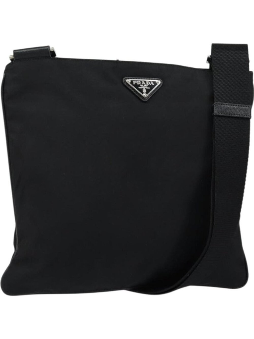 PRADA Shoulder Bag Nylon Black Gold